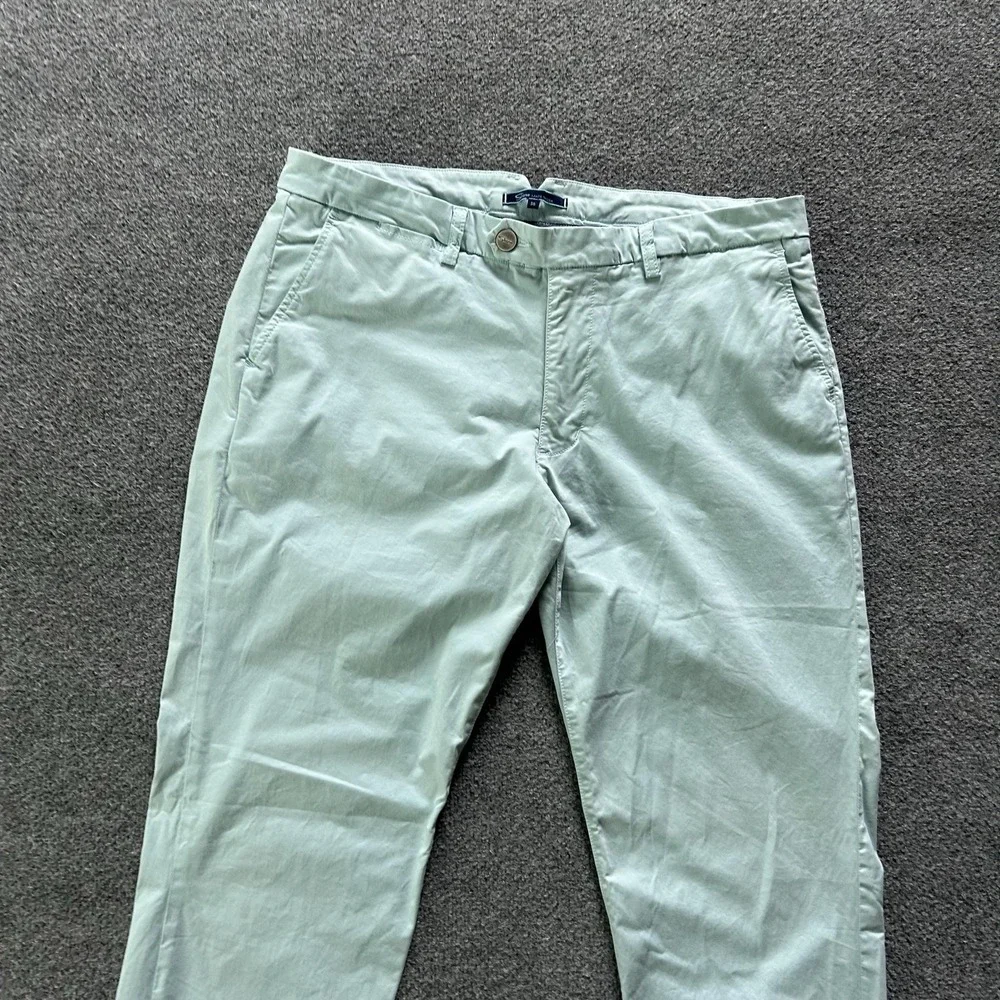 Shore Pants Mens 36x30 Green Stretch Chino Canvas Made USA Casual Spring